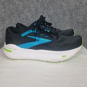 Brooks Ghost Max Mens Size 8.5 Black Blue White Athletic Running Shoes Sneakers